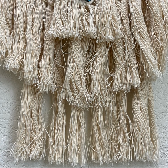 Cotton Macrame Woven Cord Tree Branch Stick Boho Hanging Wall Decor 19”X18” - Picture 3 of 8